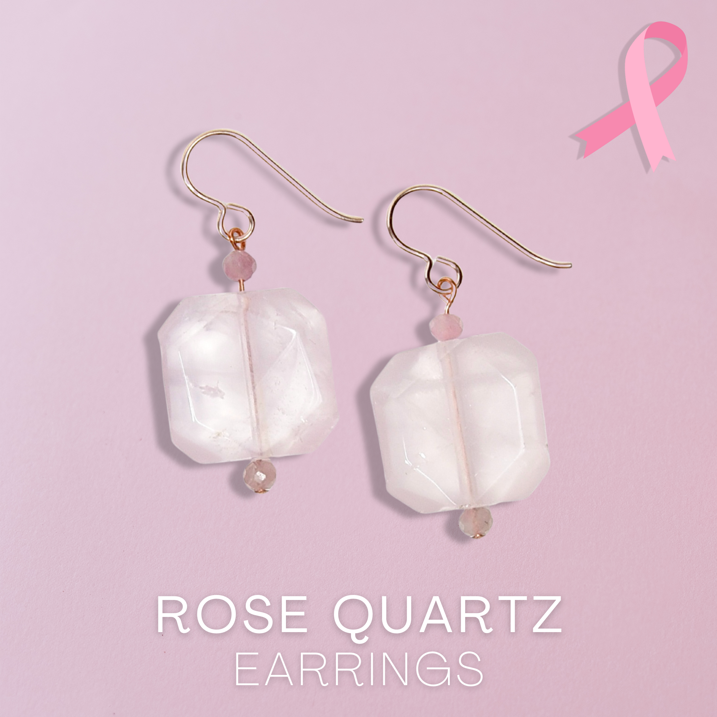 Rose Quartz Power Stone Earrings