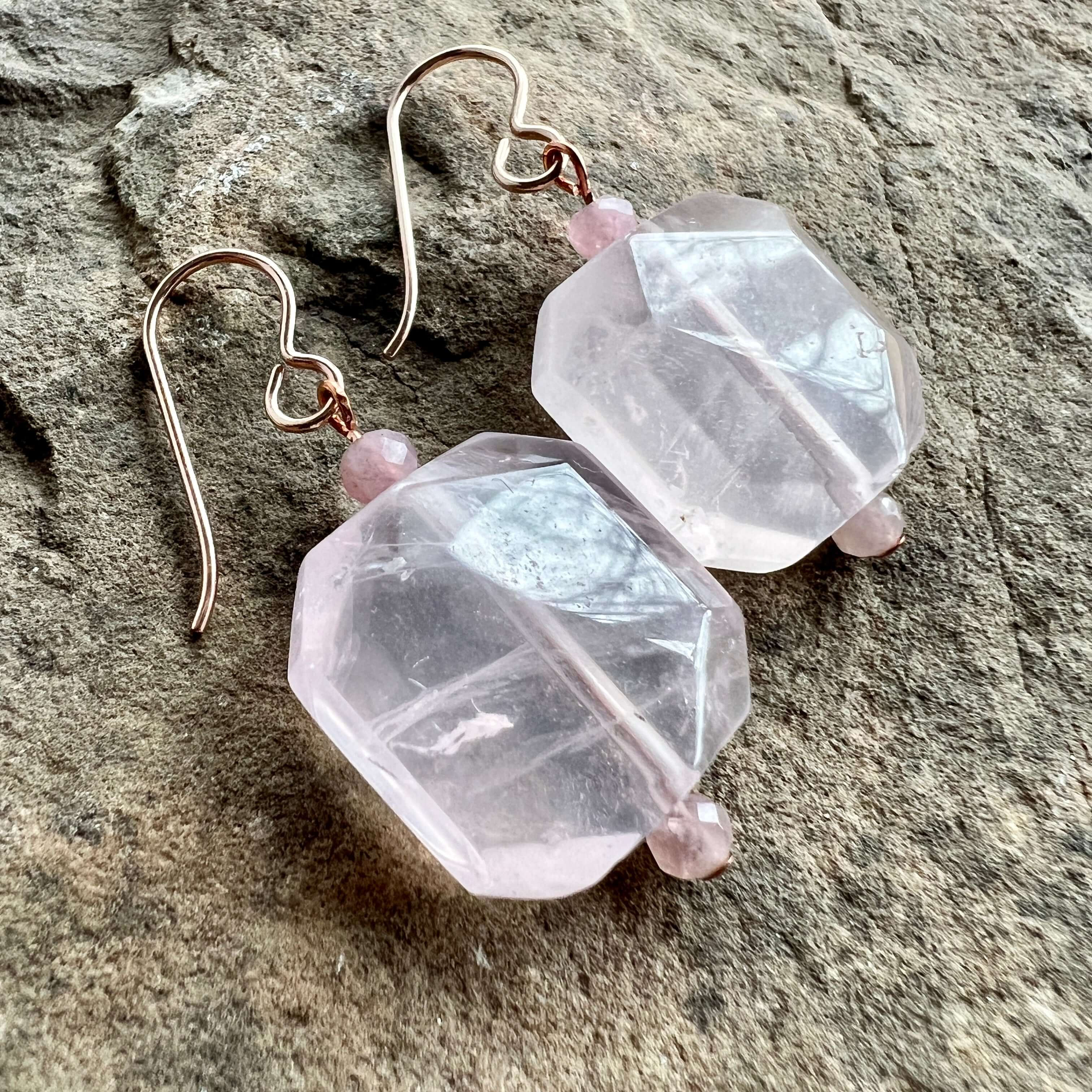 Rose Quartz Power Stone Earrings