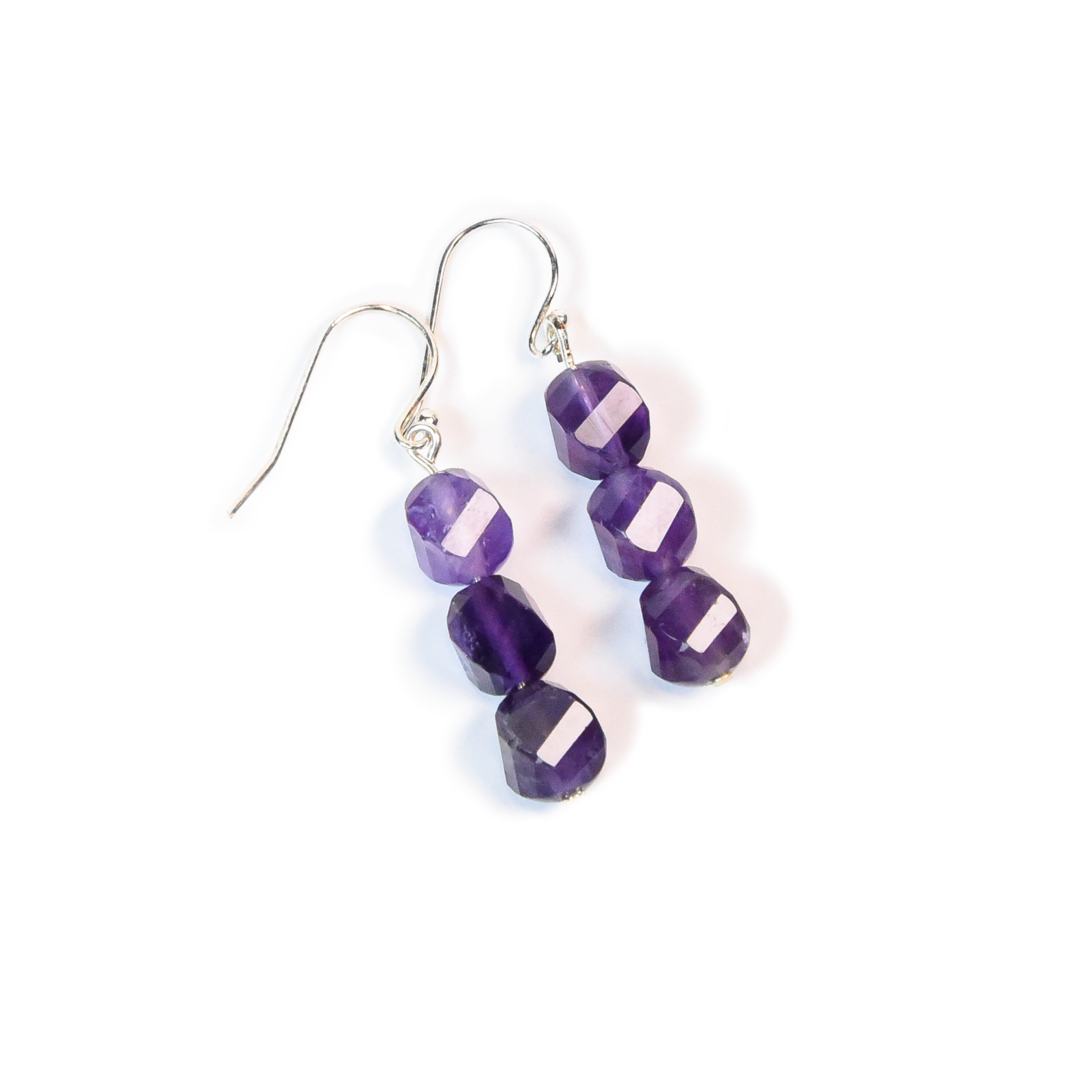 Amethyst Spiral Sphere Earrings