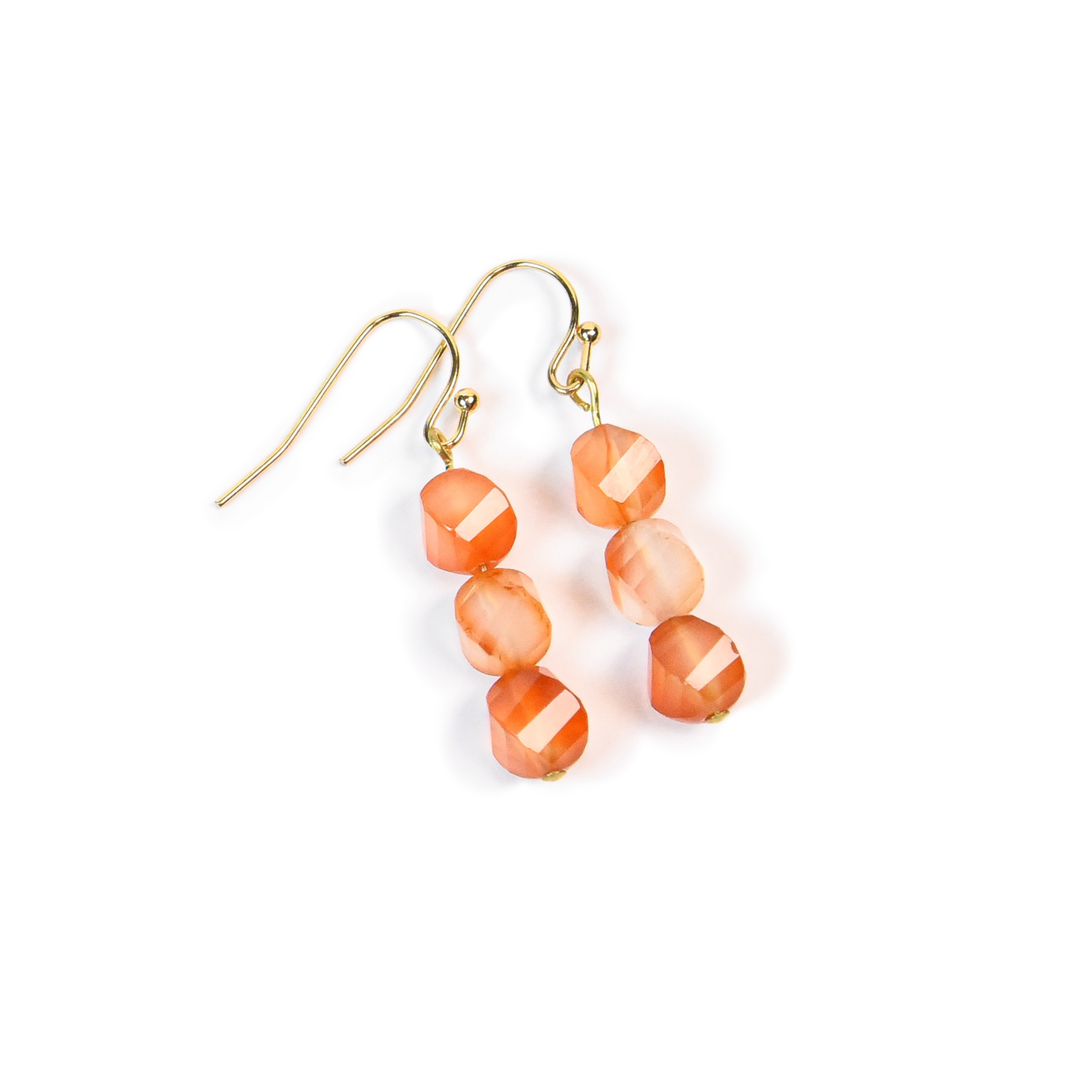 Carnelian Spiral Sphere Earrings