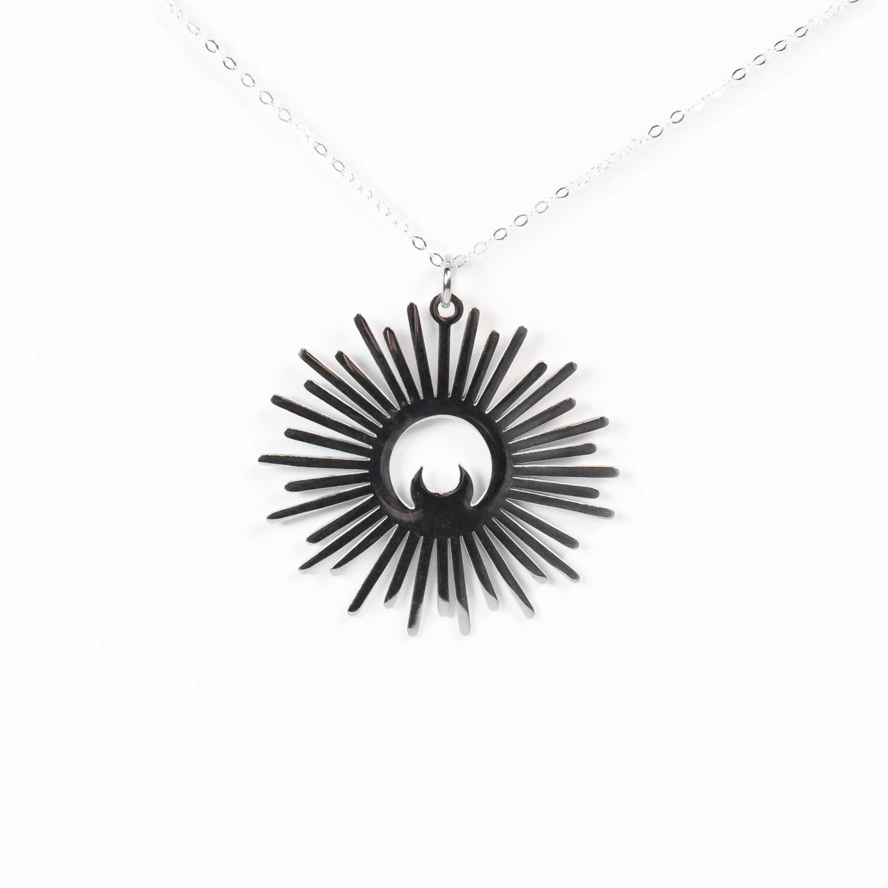 Radiating Crescent Moon Necklace