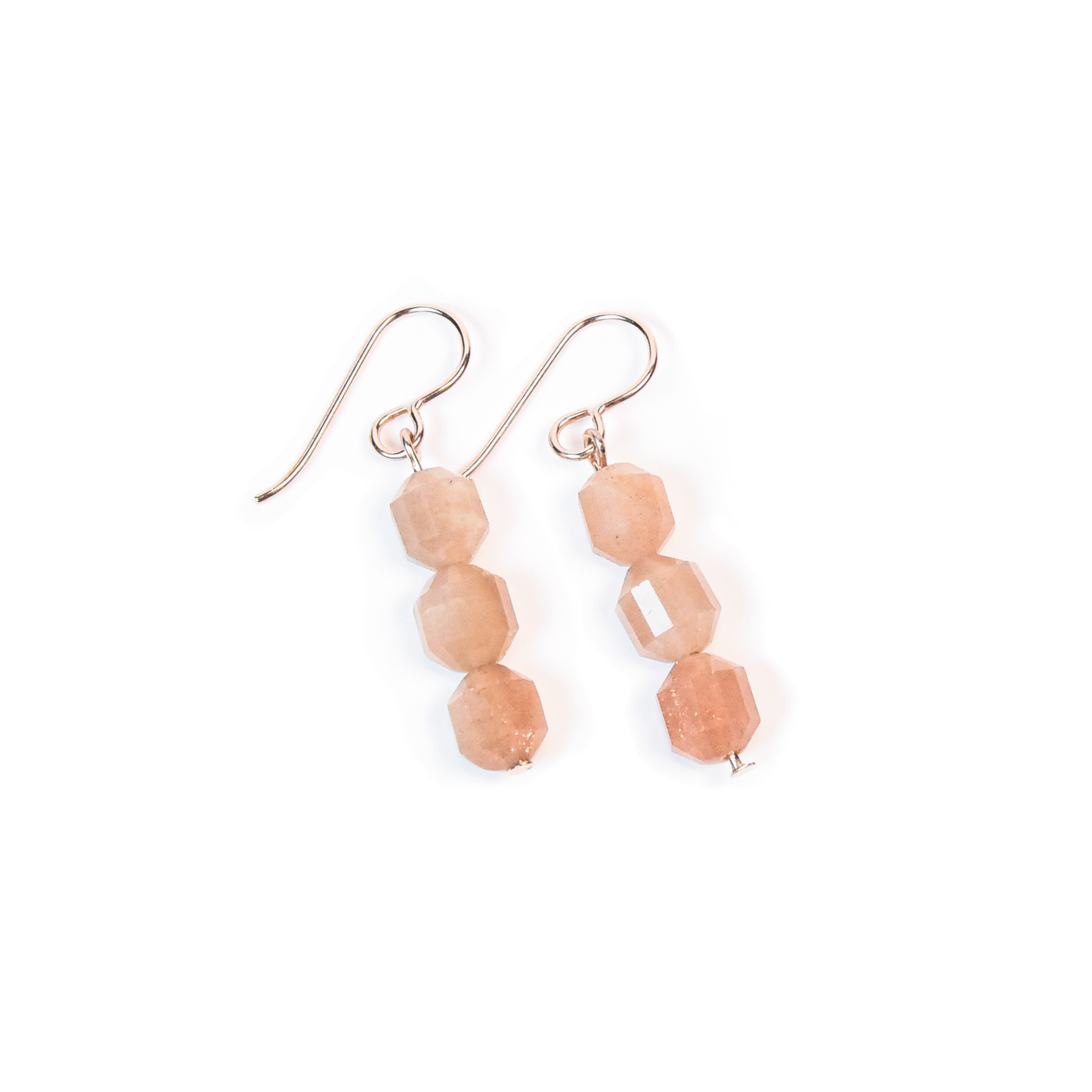 Peach Moonstone Prism Earrings