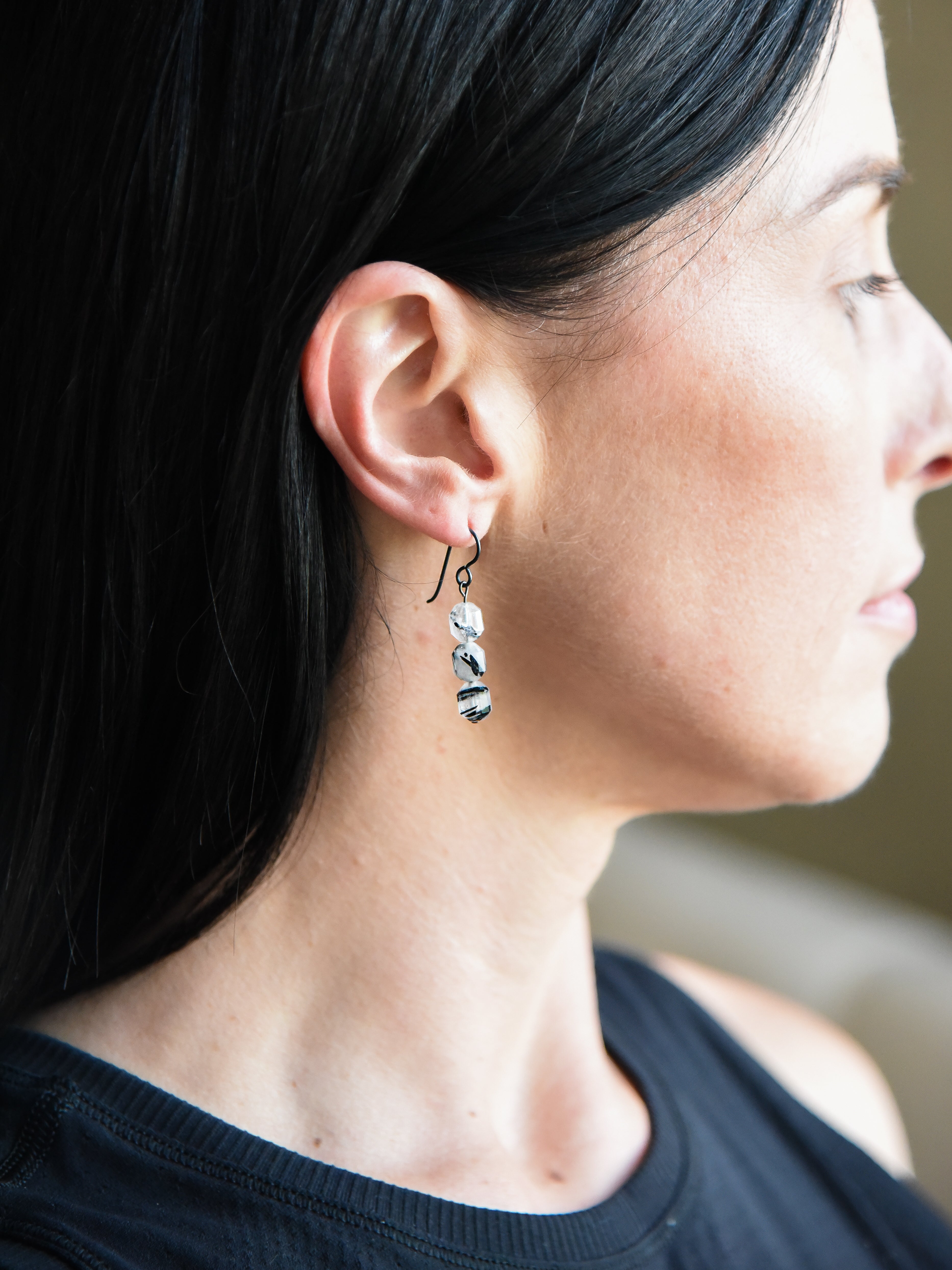 Tourmaline Quartz Prism Earrings