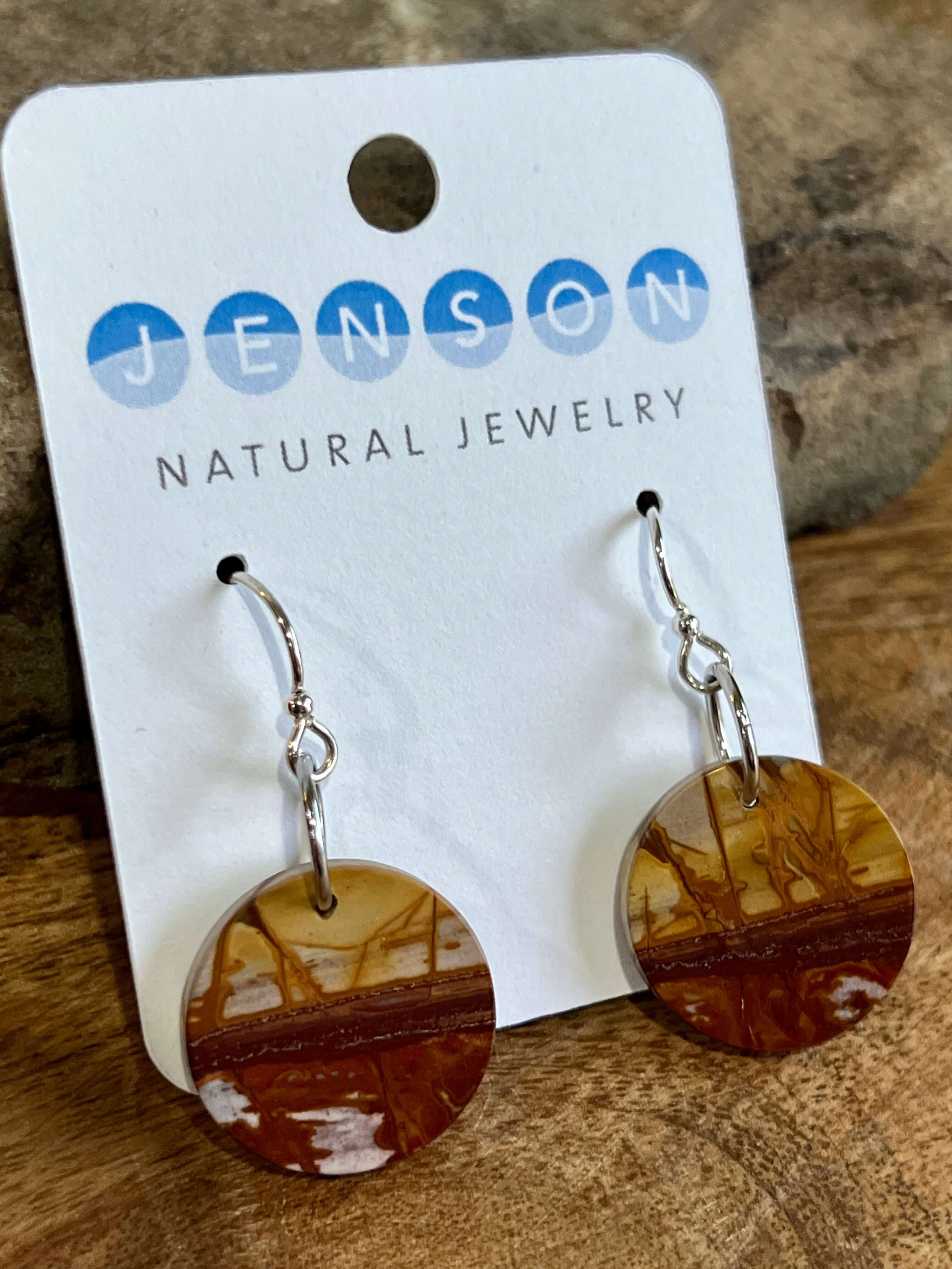 Red Creek Jasper Circle Earrings These earrings are made with high-quality Red Creek Jasper gemstones which bring balancing energy to the wearer. Zodiac Signs: Aries, Scorpio Chakras: Root, Sacral. Handmade with authentic crystals & gemstones in Minneapol