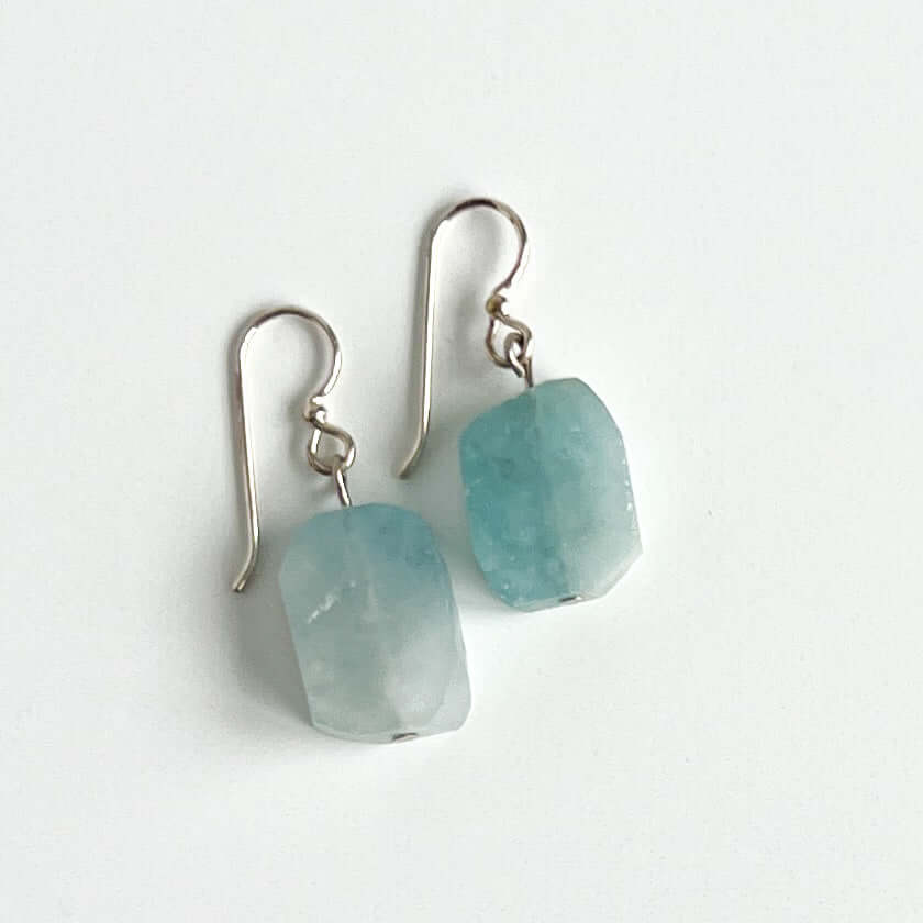 Aquamarine Rough-Cut Earrings | Jenson Natural Jewelry